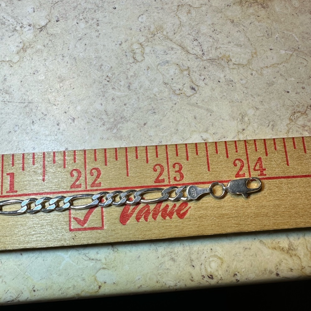 Sterling Silver Figaro necklace - Picture 7 of 8